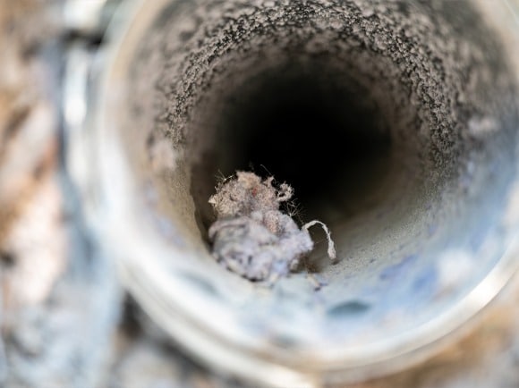 a dirty vent that requires Dryer Vent Cleaning in Monroe County, Rochester, Victor, NY, Pittsford, Fairport, Brighton, NY