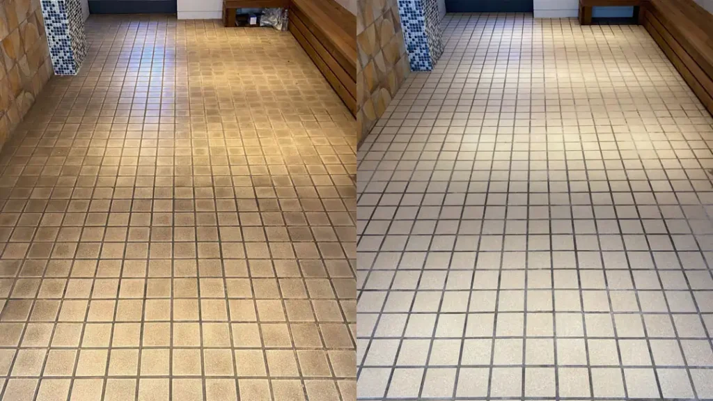 Before And After Professional Commercial Tile & Grout Cleaning Services in Rochester NY