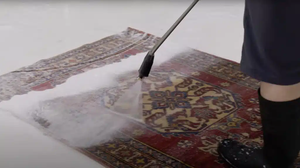 Rug Cleaning using Water Pressure